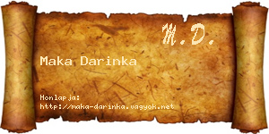 Maka Darinka névjegykártya